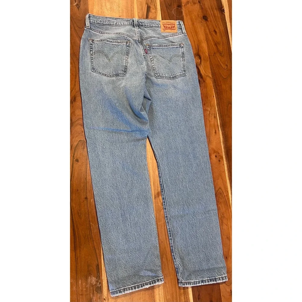Levis 501 Original Fit Light Wash Straight Leg Button Fly Jeans Mens 32x28
